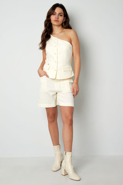 Off Shoulder Waistcoat Top