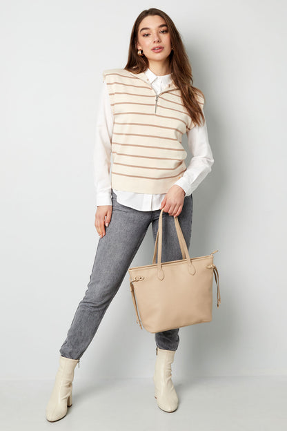 Striped Spencer Zipped Top