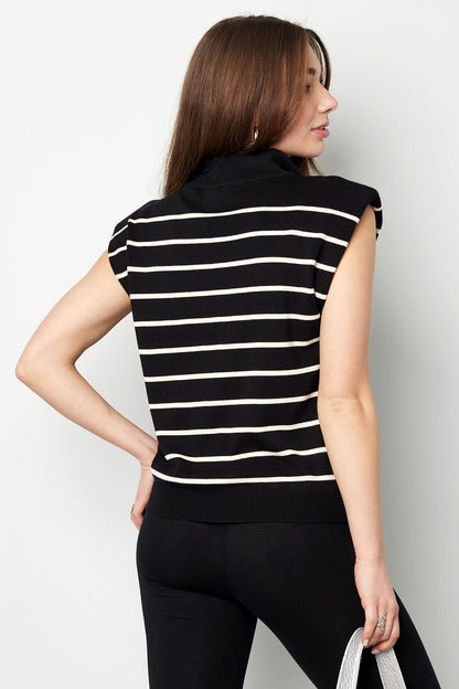 Striped Spencer Zipped Top