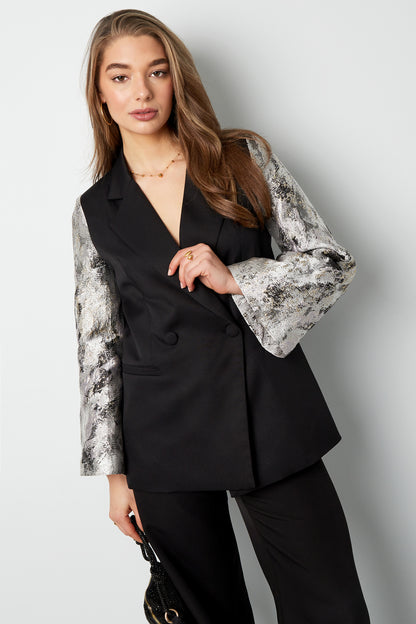 Blazer With Jacquard Sleeves