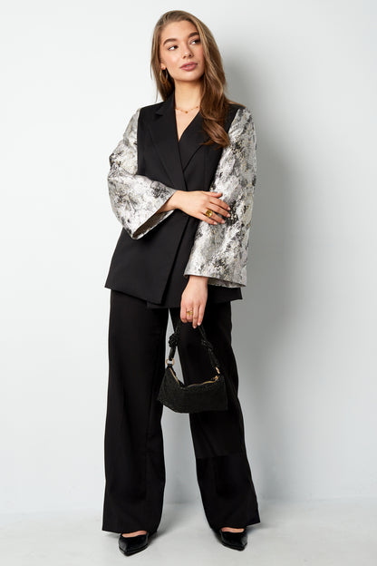 Blazer With Jacquard Sleeves