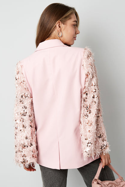 Sparkly Fluff Pink Blazer