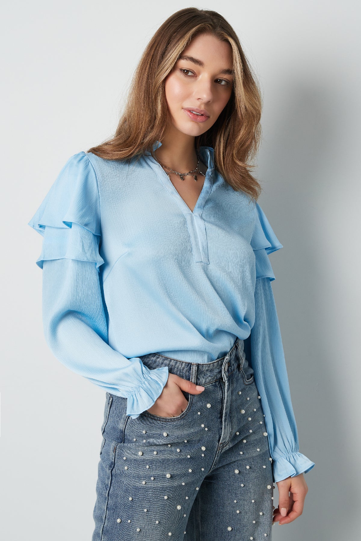 Ruffled Sleeve Top