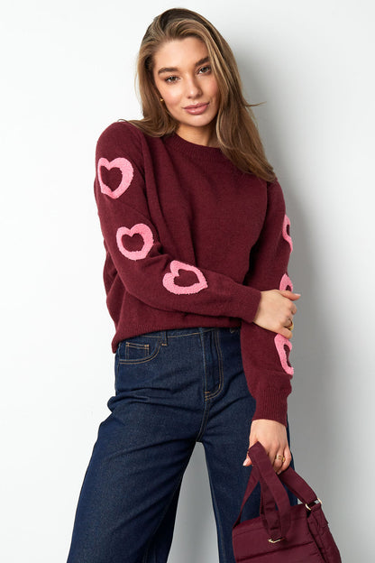 Amour Hearts Pink Sweater