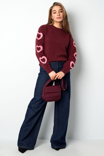 Amour Hearts Pink Sweater