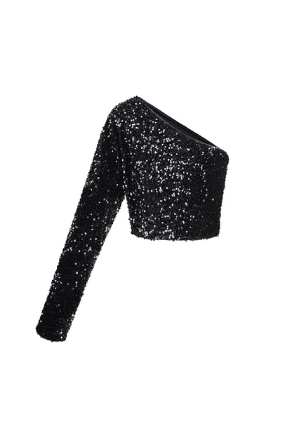 Glitter One Shoulder Top