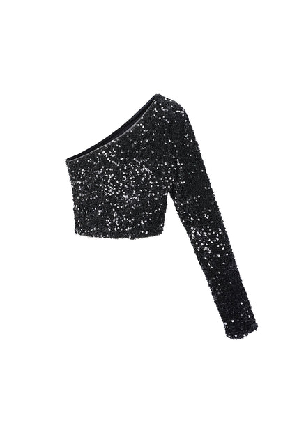 Glitter One Shoulder Top