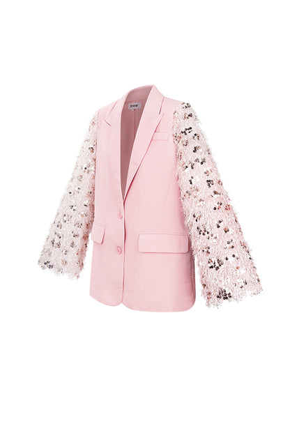 Sparkly Fluff Pink Blazer