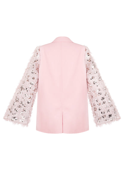 Sparkly Fluff Pink Blazer