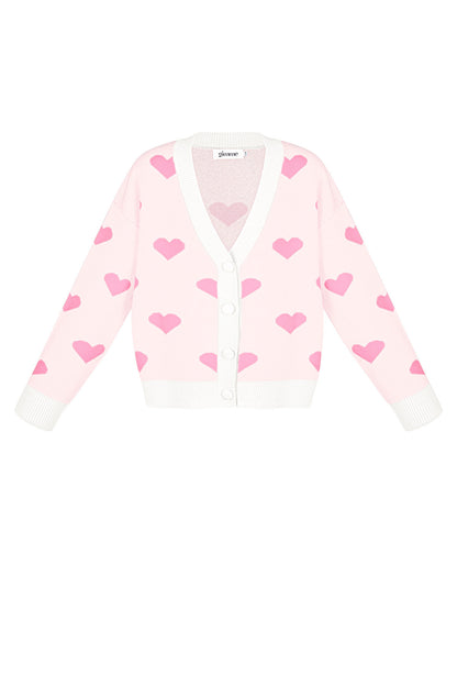 Heartbreaker Hearts Pink Cardigan