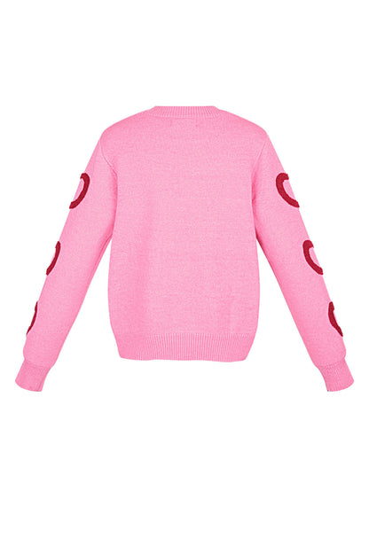 Amour Hearts Pink Sweater